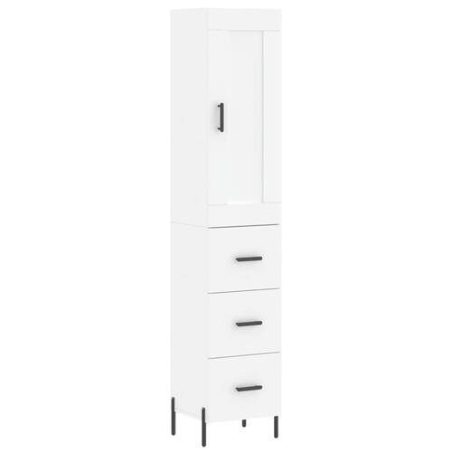 Skab 34,5x34x180 cm konstrueret træ hvid
