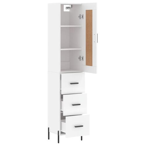 Skab 34,5x34x180 cm konstrueret træ hvid
