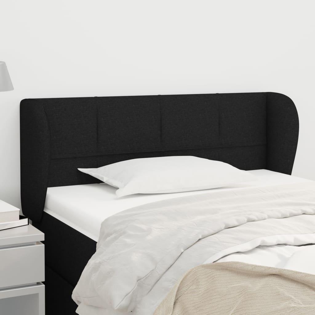 Sengegavl med kanter 103x23x78/88 cm stof sort