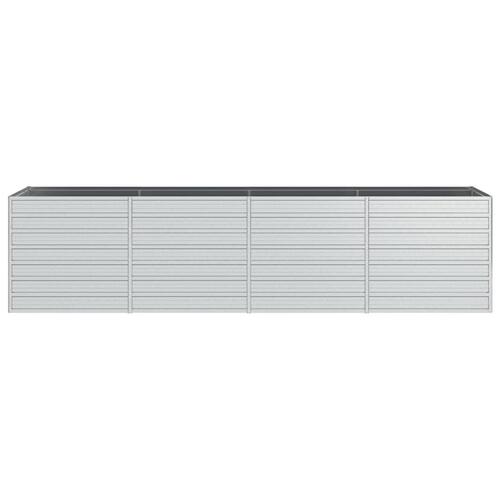 Højbed 320x80x77 cm galvaniseret stål sølvfarvet