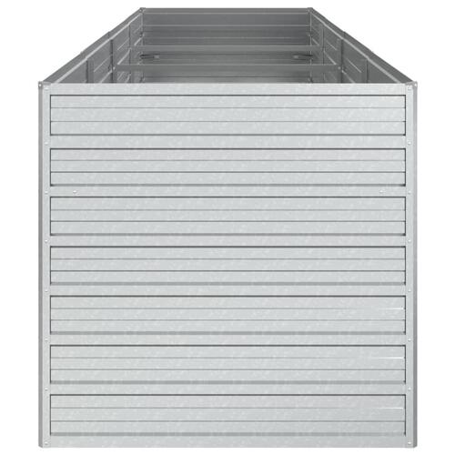 Højbed 320x80x77 cm galvaniseret stål sølvfarvet