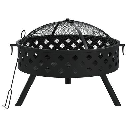 Bålfad med ildrager 58 cm XXL stål