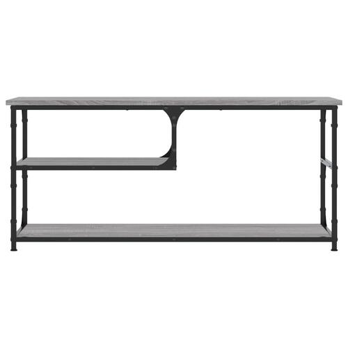Tv-bord 100x33x41 cm konstrueret træ og stål grå sonoma-eg
