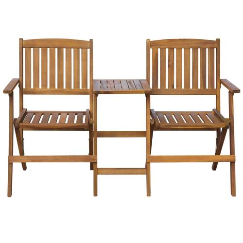 Foldbar havebænk med tebord 140 cm massivt akacietræ