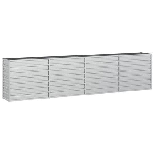 Højbed 320x40x77 cm galvaniseret stål sølvfarvet