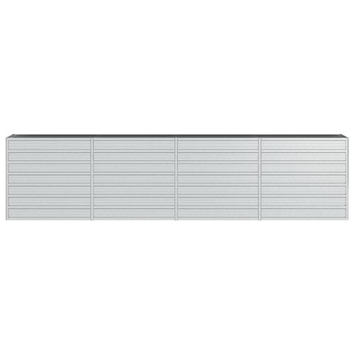 Højbed 320x40x77 cm galvaniseret stål sølvfarvet