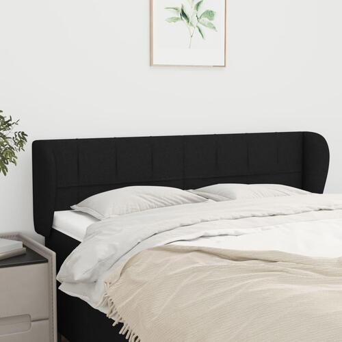 Sengegavl med kanter 147x23x78/88 cm stof sort