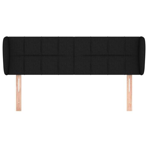 Sengegavl med kanter 147x23x78/88 cm stof sort