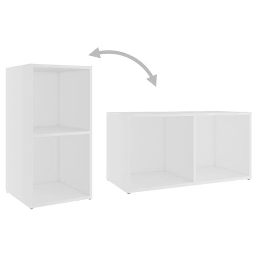 Tv-bord 72x35x36,5 cm konstrueret træ hvid