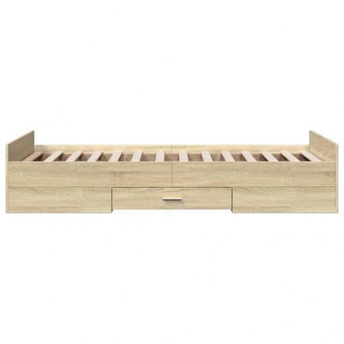 Sengeramme med skuffe 75x190 cm - sonoma-eg