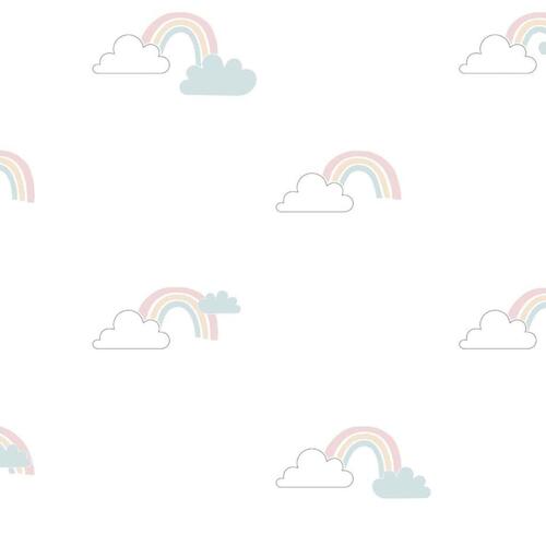 Noordwand tapet Mondo Baby Clouds hvid, blå og lyserød