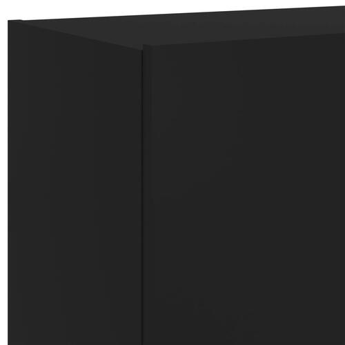 Væghængt tv-bord med LED-lys 80x35x41 cm sort