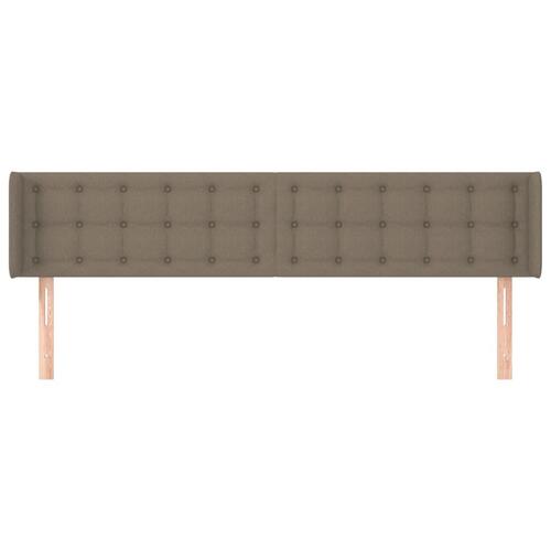 Sengegavl med kanter 163x16x78/88 cm stof gråbrun