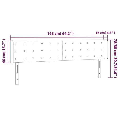 Sengegavl med kanter 163x16x78/88 cm stof gråbrun