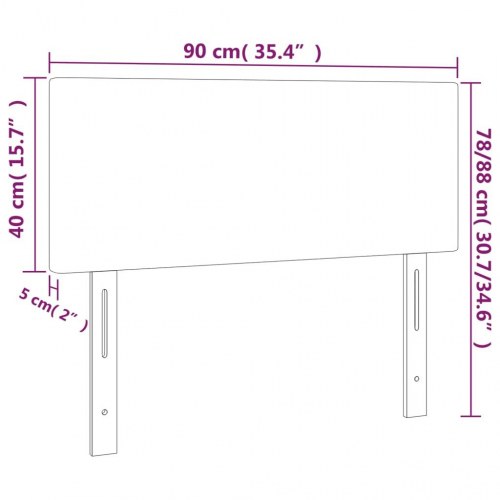 Sengegavl med LED-lys 90x5x78/88 cm - kunstlæder, cappuccino