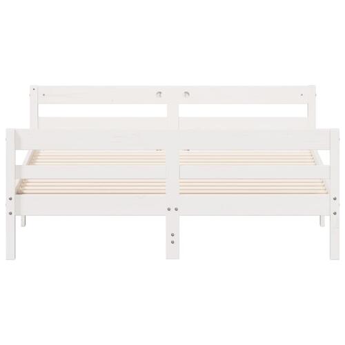 Sengeramme uden madras 120x200 cm massivt fyrretræ hvid