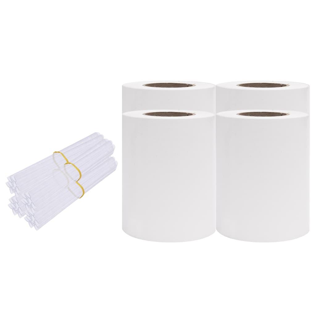 Haveskærm 35x0,19 m 4 stk. PVC hvid