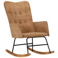 Gyngestol vintagelærred brun