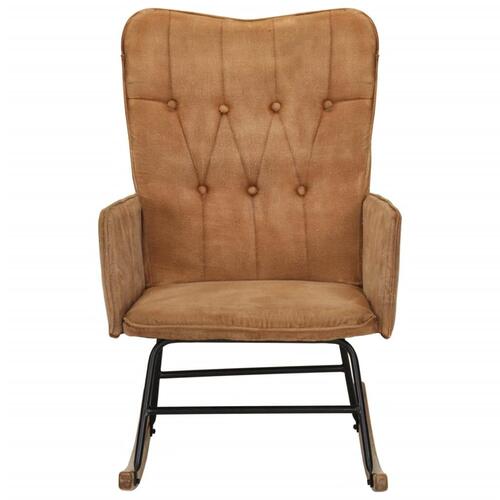 Gyngestol vintagelærred brun