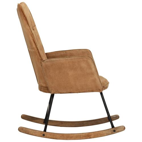 Gyngestol vintagelærred brun