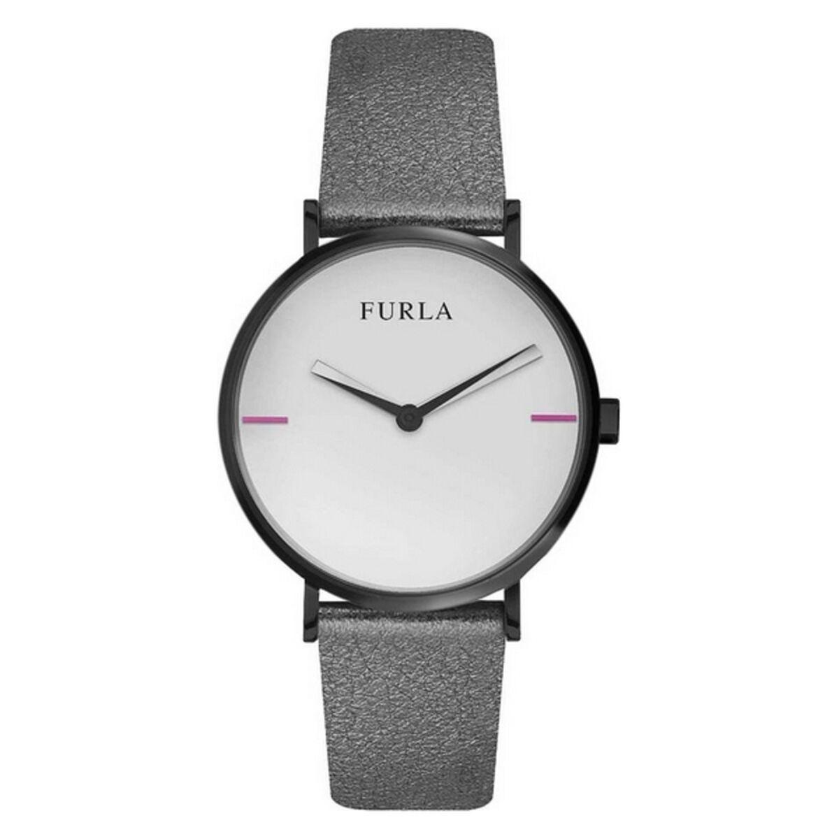 Furla dameur R4251108520 - grå læderrem, Ø 33 mm