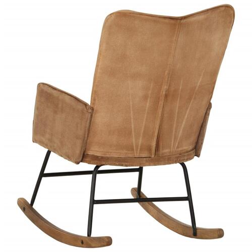 Gyngestol vintagelærred brun