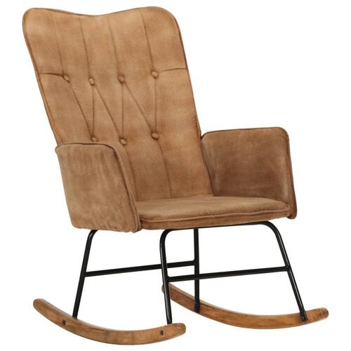 Gyngestol vintagelærred brun