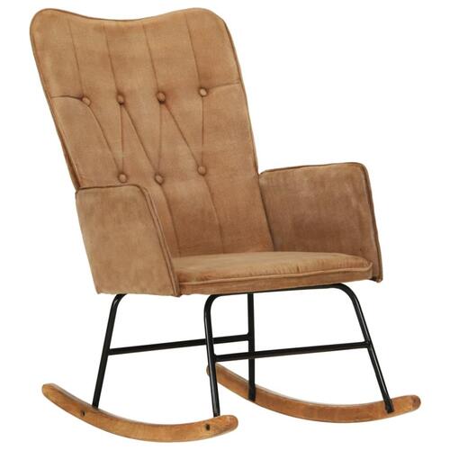 Gyngestol vintagelærred brun