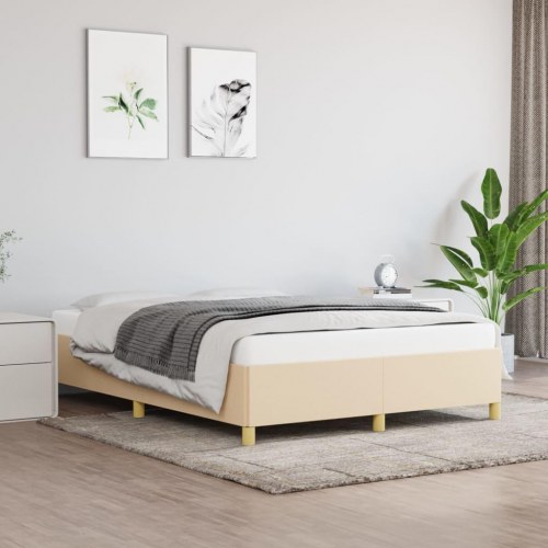 Sengeramme i stof 140x190 cm - cremefarvet, uden madras