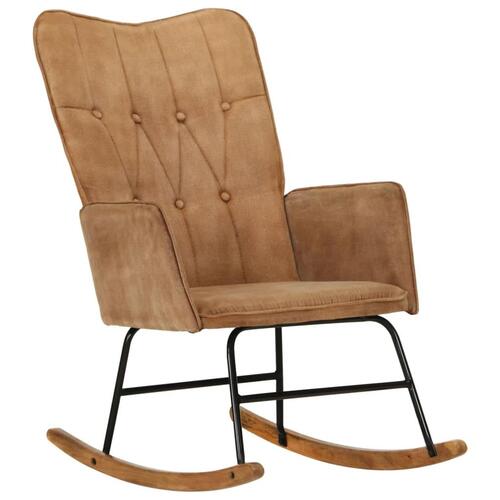 Gyngestol vintagelærred brun