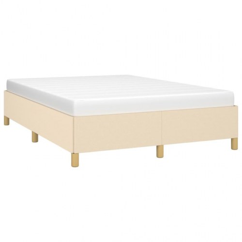 Sengeramme i stof 140x190 cm - cremefarvet, uden madras