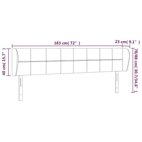 Sengegavl med kanter 183x23x78/88 cm stof sort