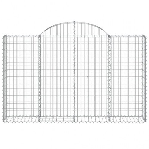 Buede gabionkurve - 5 stk. 200×30×120/140 cm i galvaniseret jern