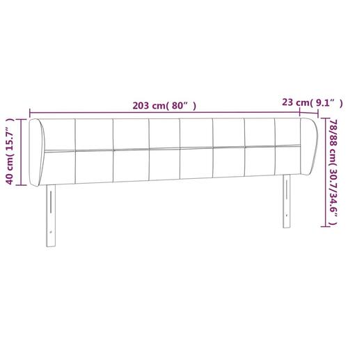 Sengegavl med kanter 203x23x78/88 cm stof sort