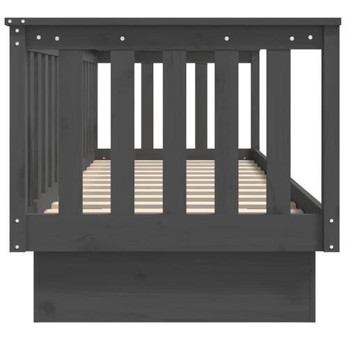 Daybed 75x190 cm massivt fyrretræ grå