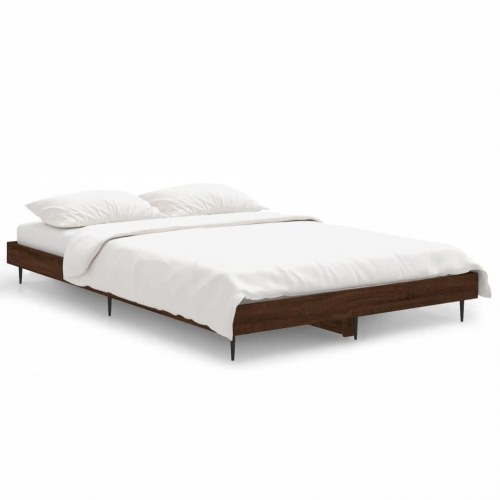 Sengeramme 120×190 cm i brunt egetræ-look - konstrueret træ uden madras
