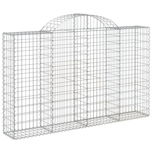 Buede gabionkurve - 6 stk. 200×30×120/140 cm i galvaniseret jern