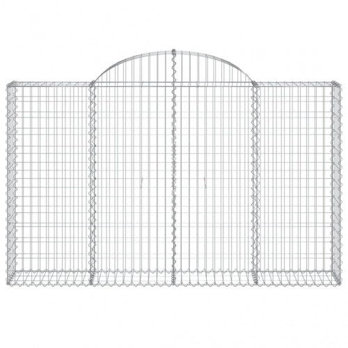 Buede gabionkurve - 6 stk. 200×30×120/140 cm i galvaniseret jern