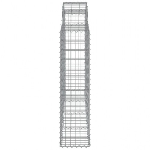 Buede gabionkurve - 6 stk. 200×30×120/140 cm i galvaniseret jern