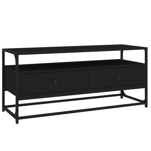 Tv-bord 100x35x45 cm konstrueret træ sort