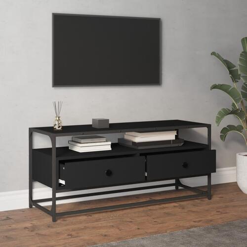 Tv-bord 100x35x45 cm konstrueret træ sort