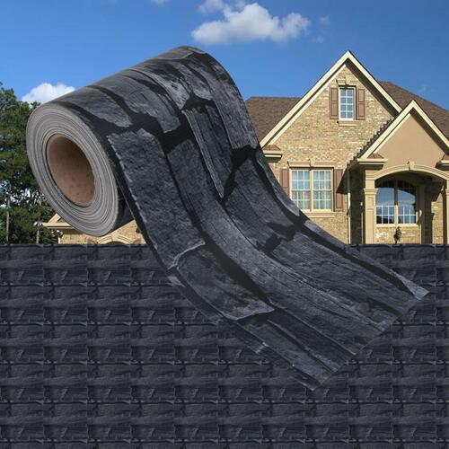 Haveskærm 35x0,19 m PVC stenlook grå