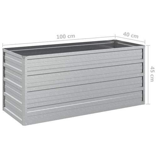 Højbed 100x40x45 cm galvaniseret stål sølvfarvet