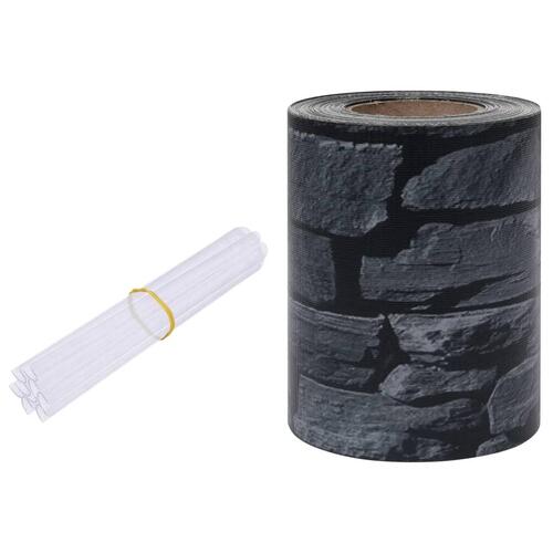 Haveskærm 35x0,19 m PVC stenlook grå