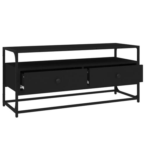 Tv-bord 100x35x45 cm konstrueret træ sort