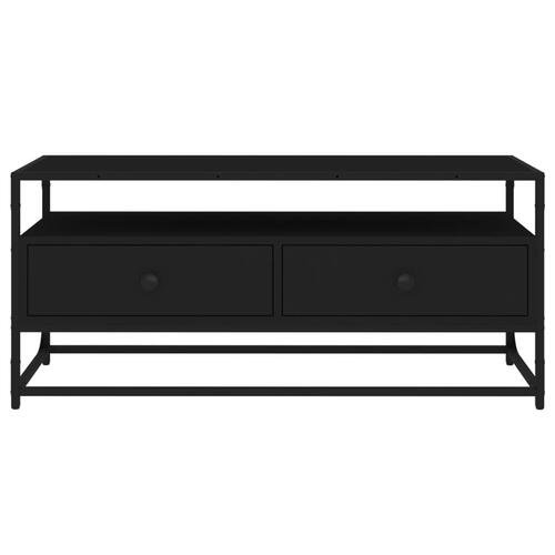 Tv-bord 100x35x45 cm konstrueret træ sort