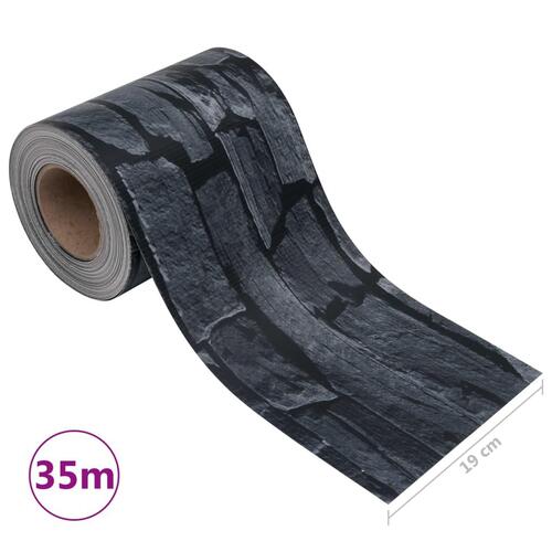 Haveskærm 35x0,19 m PVC stenlook grå