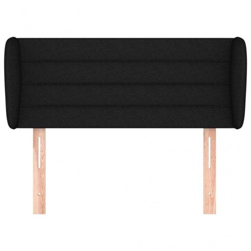 Sengegavl med kanter 93 x 23 x 78/88 cm stof - sort