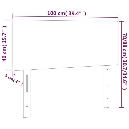 Sengegavl med LED-lys 100x5x78/88 cm kunstlæder grå