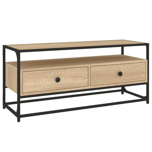 Tv-bord 100x35x45 cm konstrueret træ sonoma-eg
